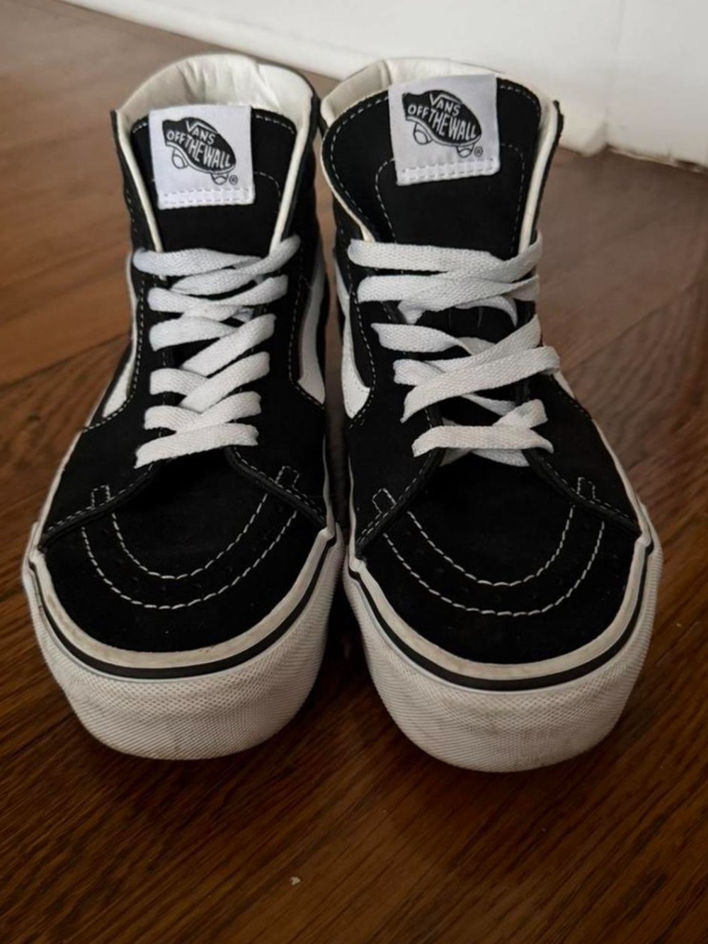 Vans Black and White Sk8-Hi Classic High-Top Sneakers